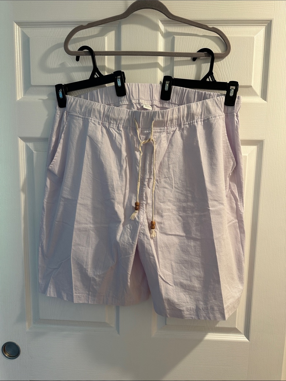 Men's White Drawstring Casual Shorts (3XL)